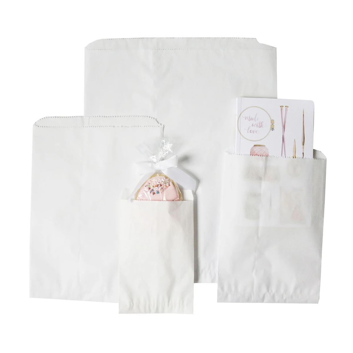 Image of White Paper Notions Bags