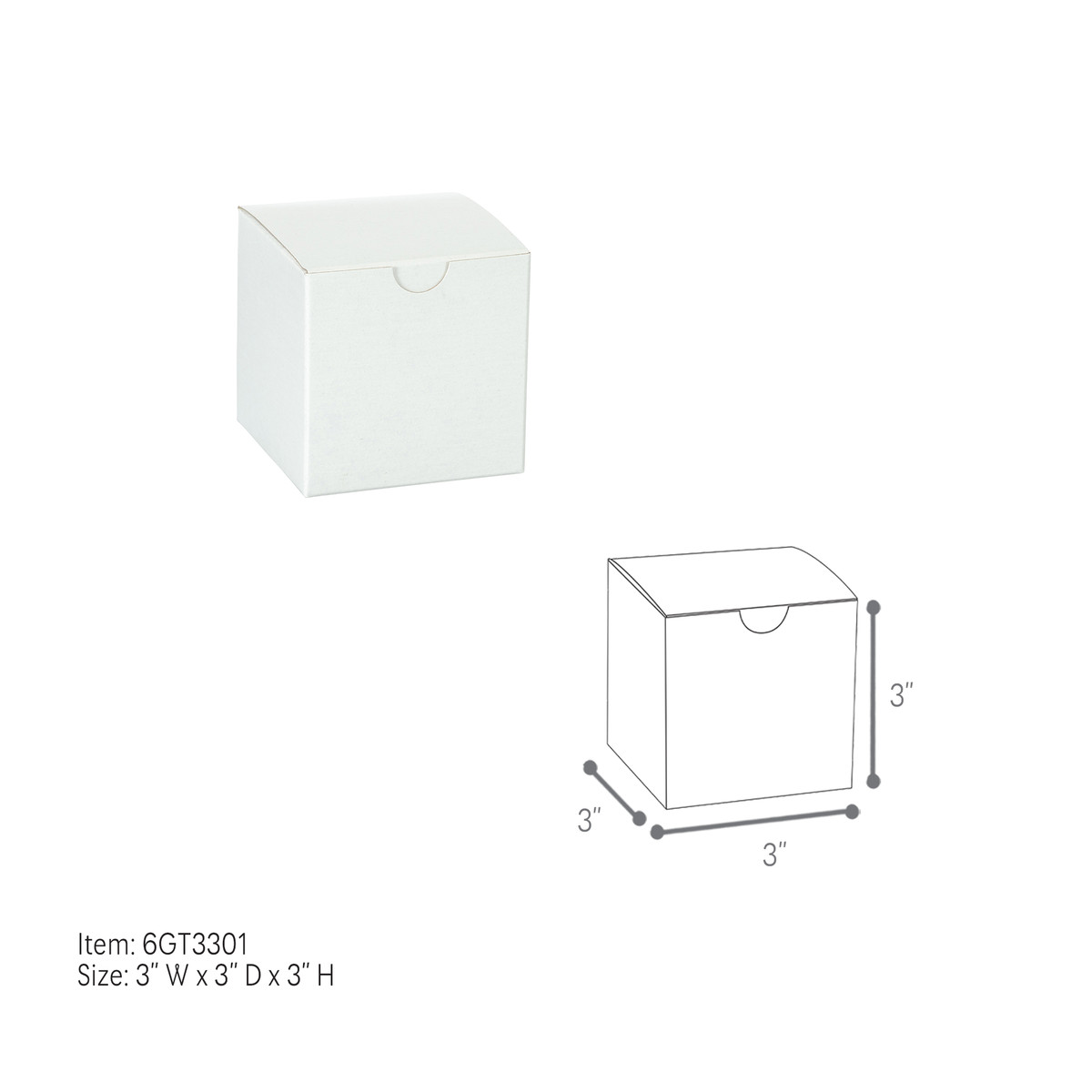 3 x 3 x 3in.
