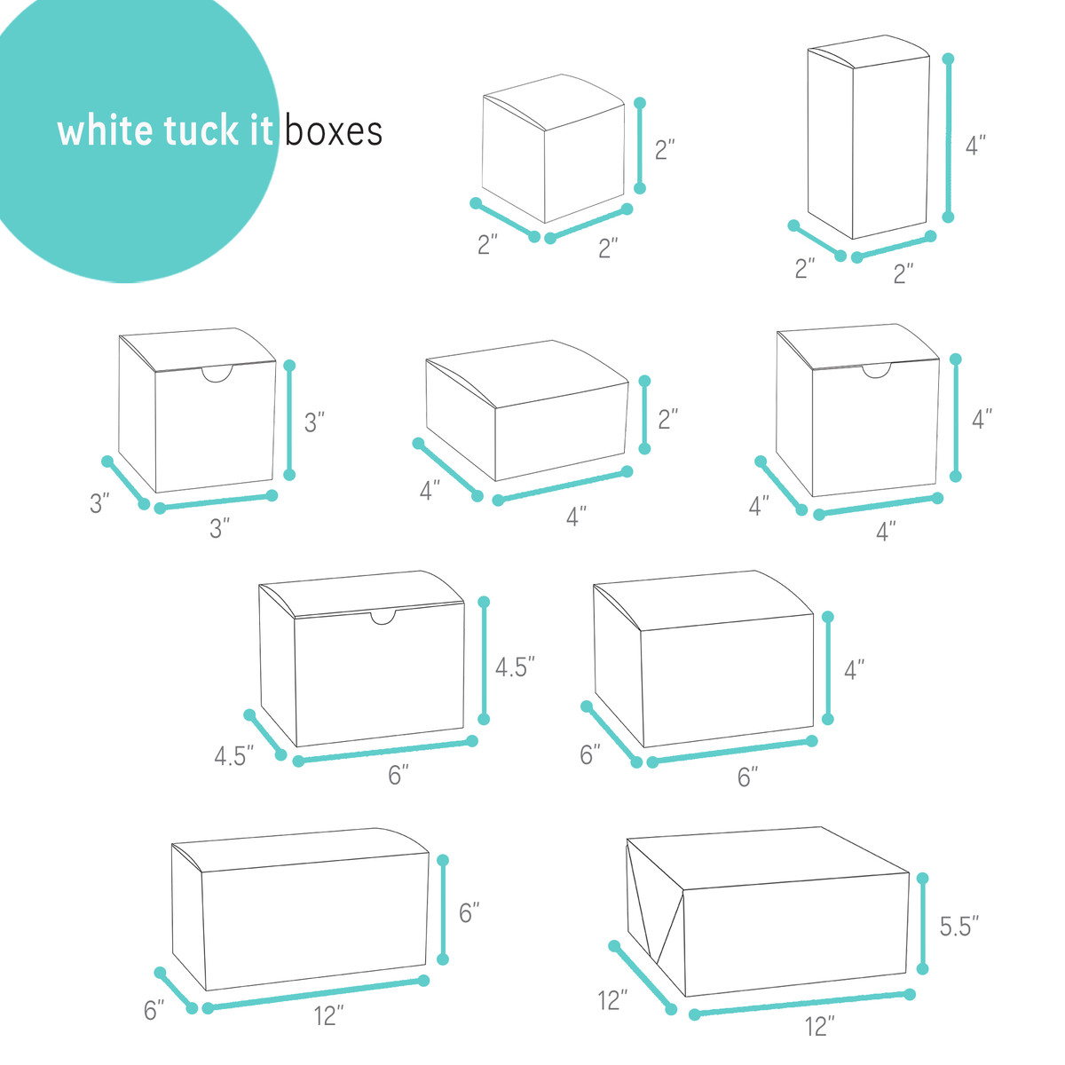 Image of White Tuck-It Boxes