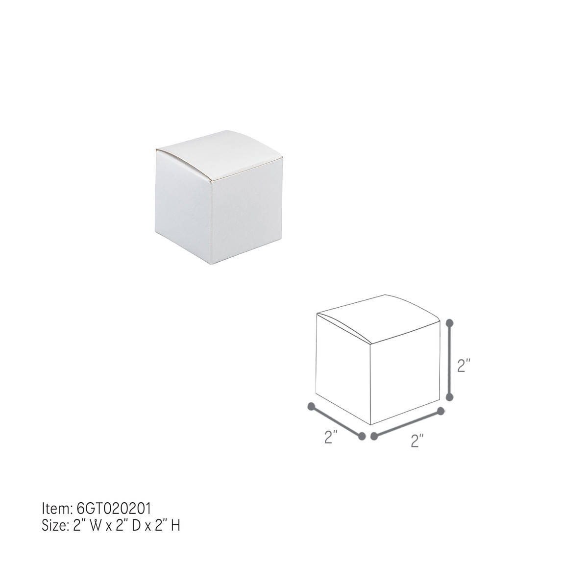 2 x 2 x 2in.