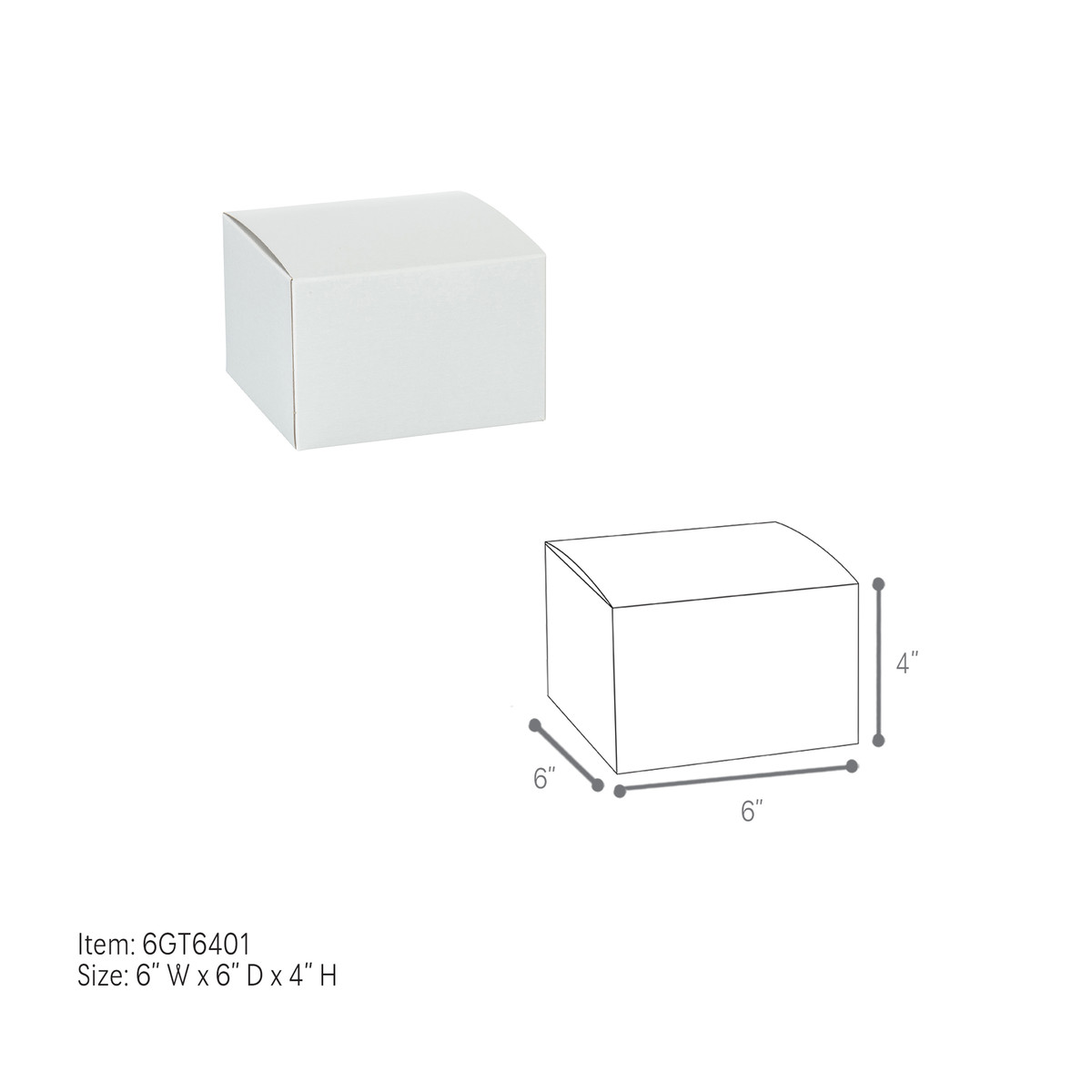 6 x 6 x 4in.