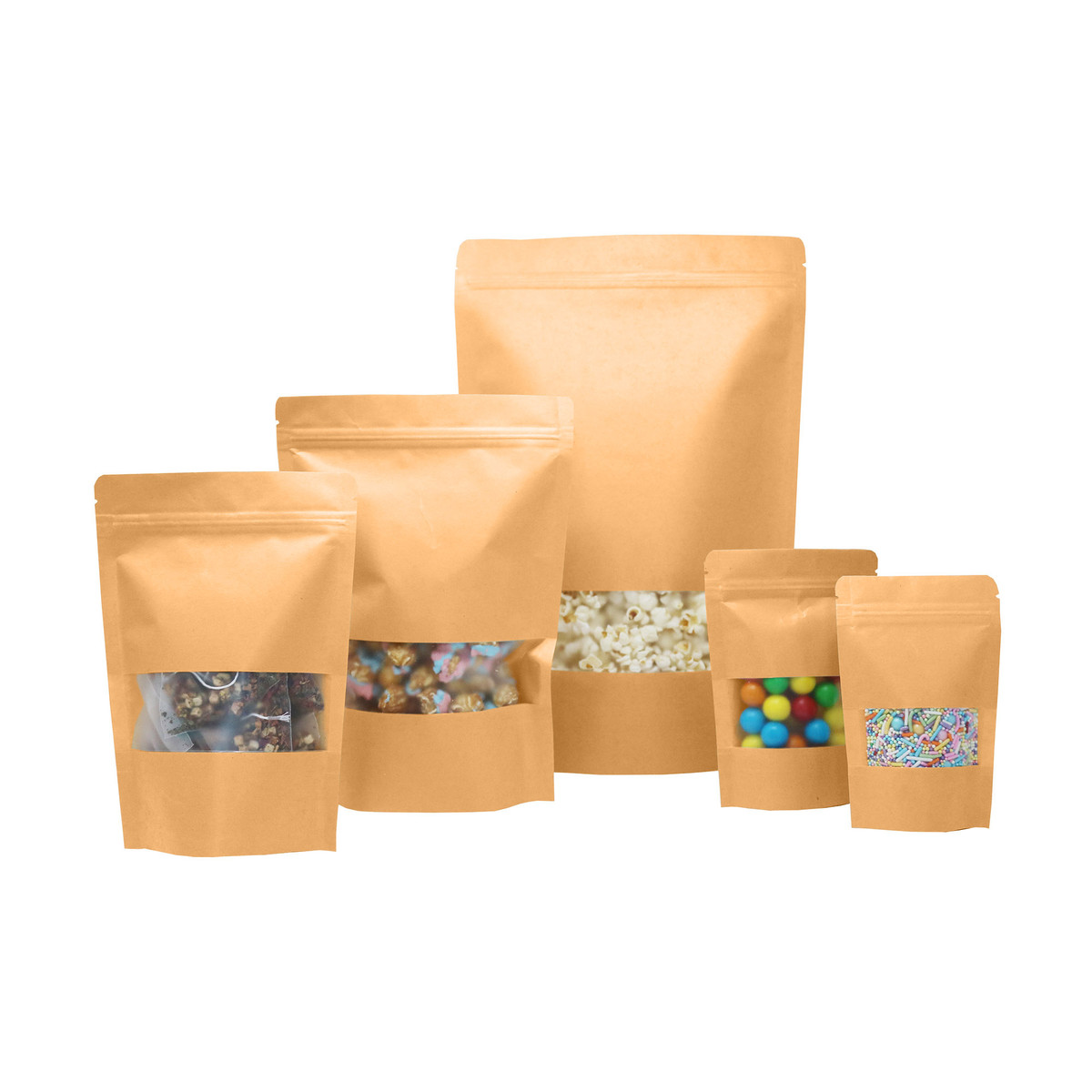 Image of Kraft Stand Up Window Pouches