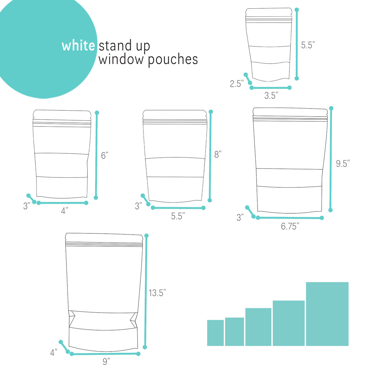 Image of White Stand Up Window Pouches