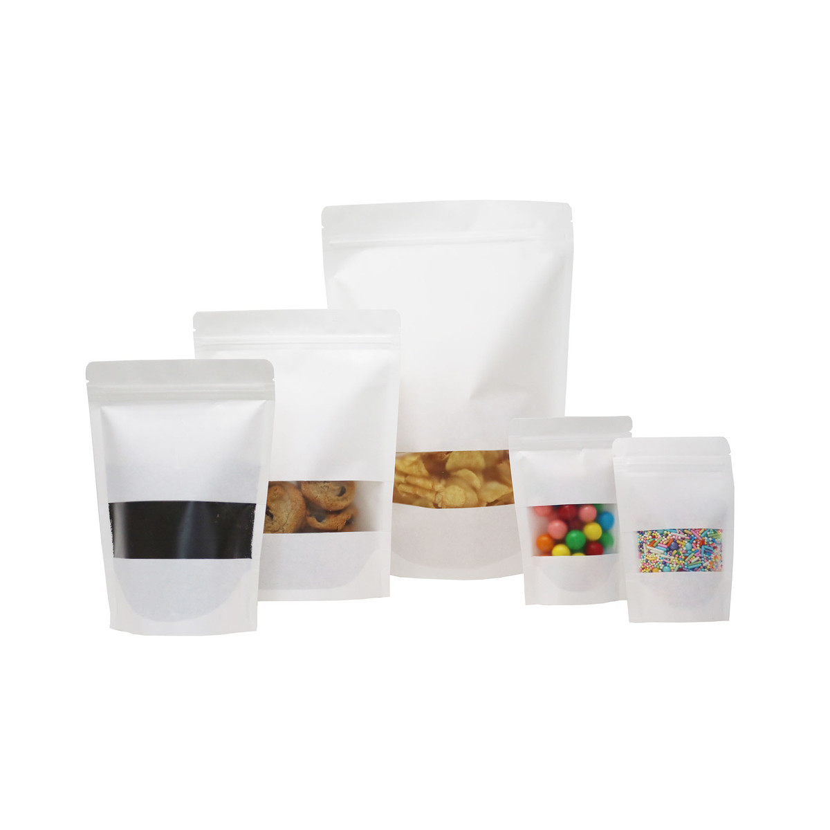 Image of White Stand Up Window Pouches Image of White Stand Up Window Pouches