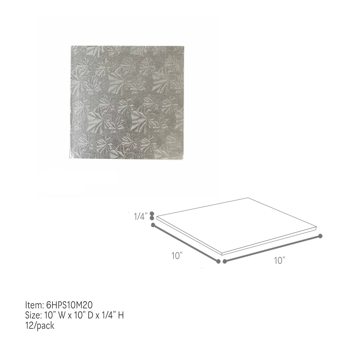 10 x 10in / 0.25in Thick