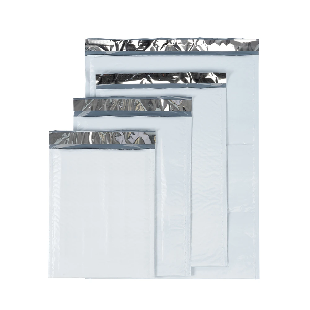 Image of White Bubble Poly Mailers