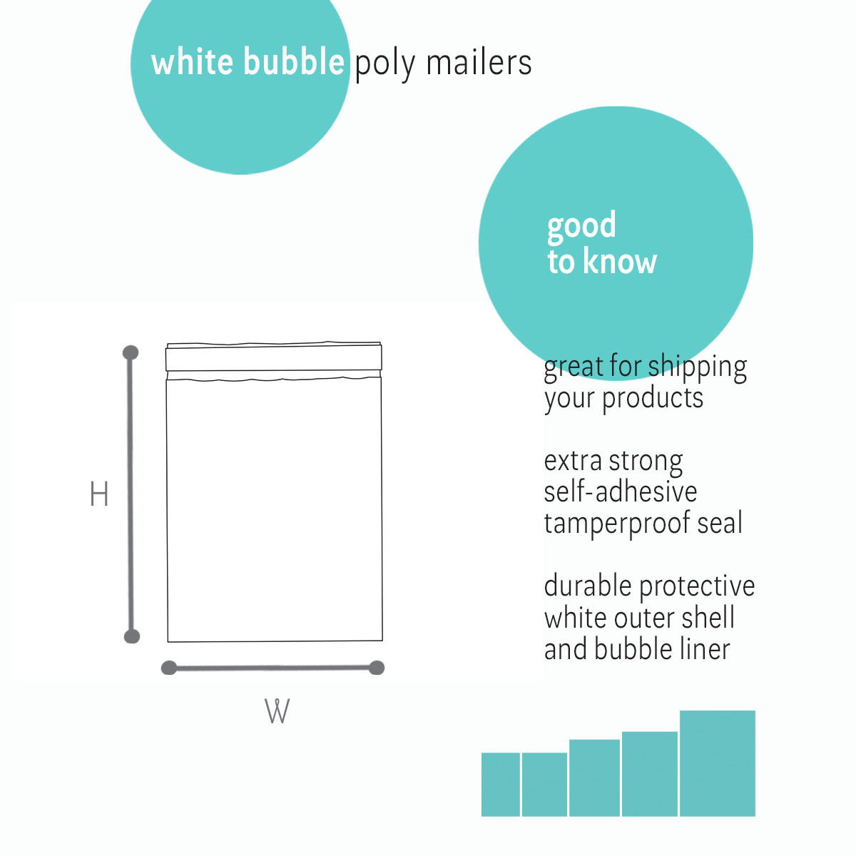 Image of White Bubble Poly Mailers
