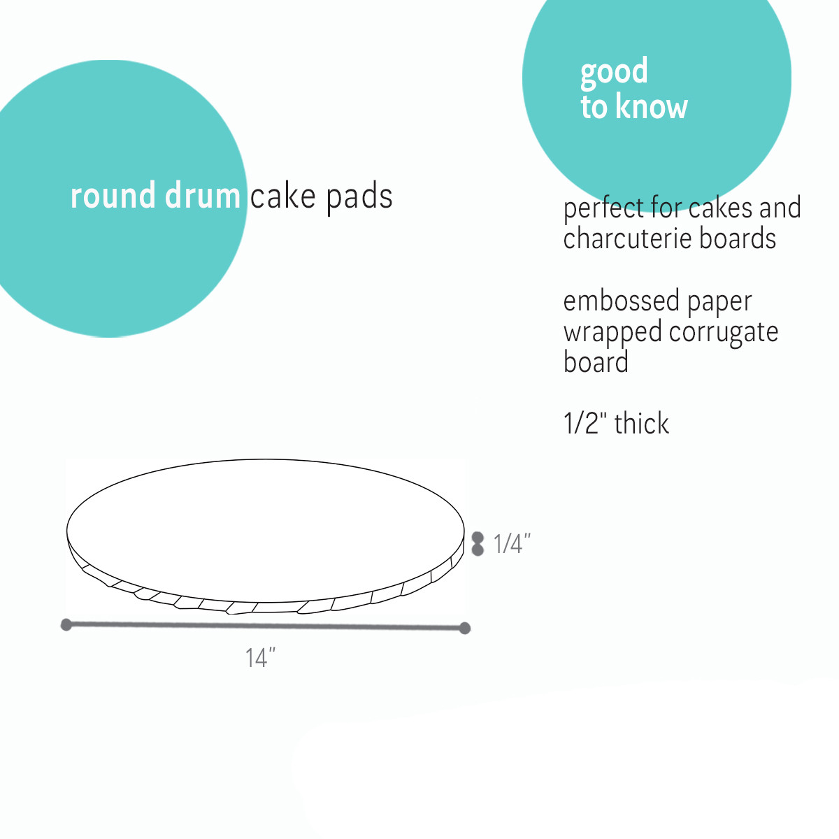 14in - White Embossed