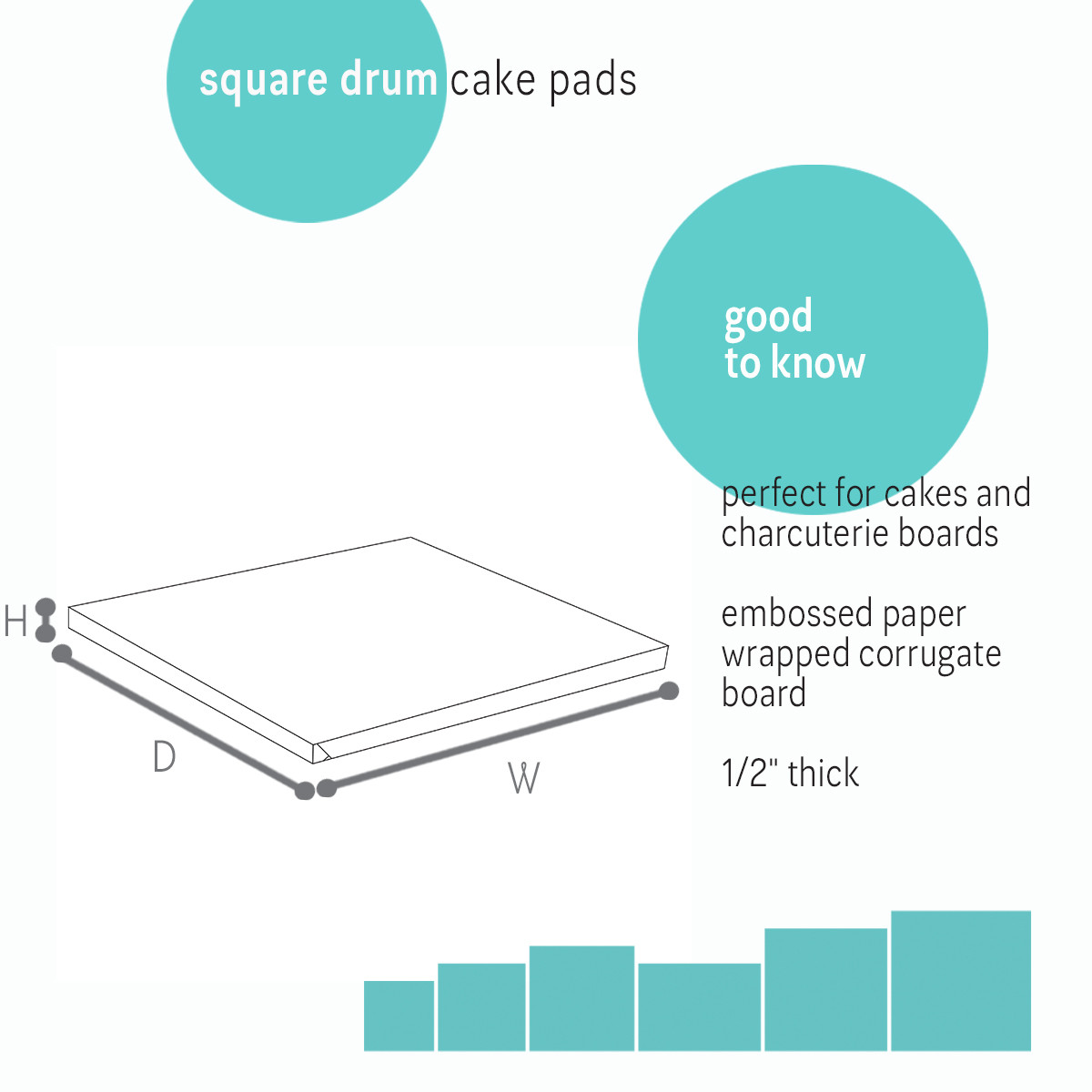 Image of Square Drum Cake Pads