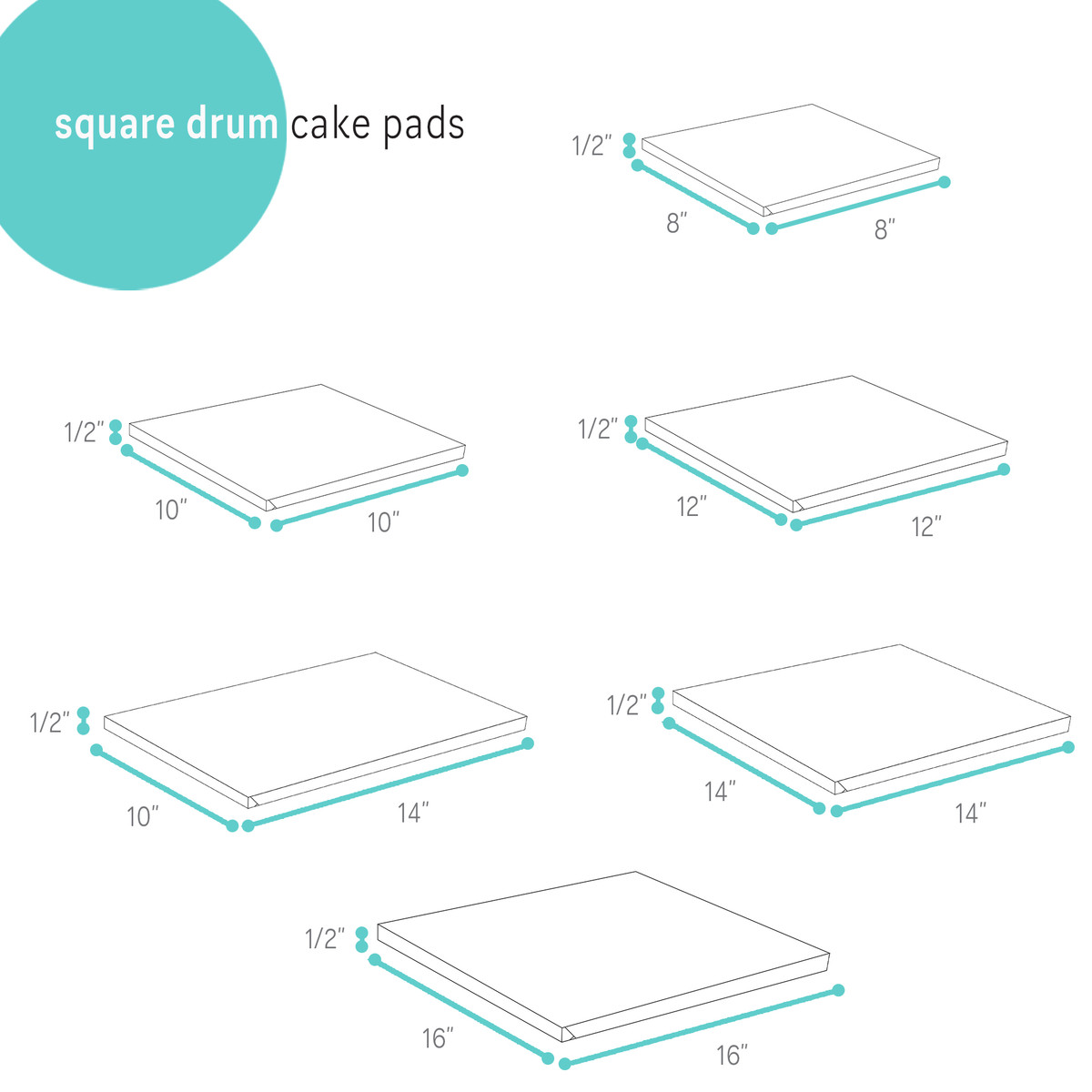 Image of Square Drum Cake Pads