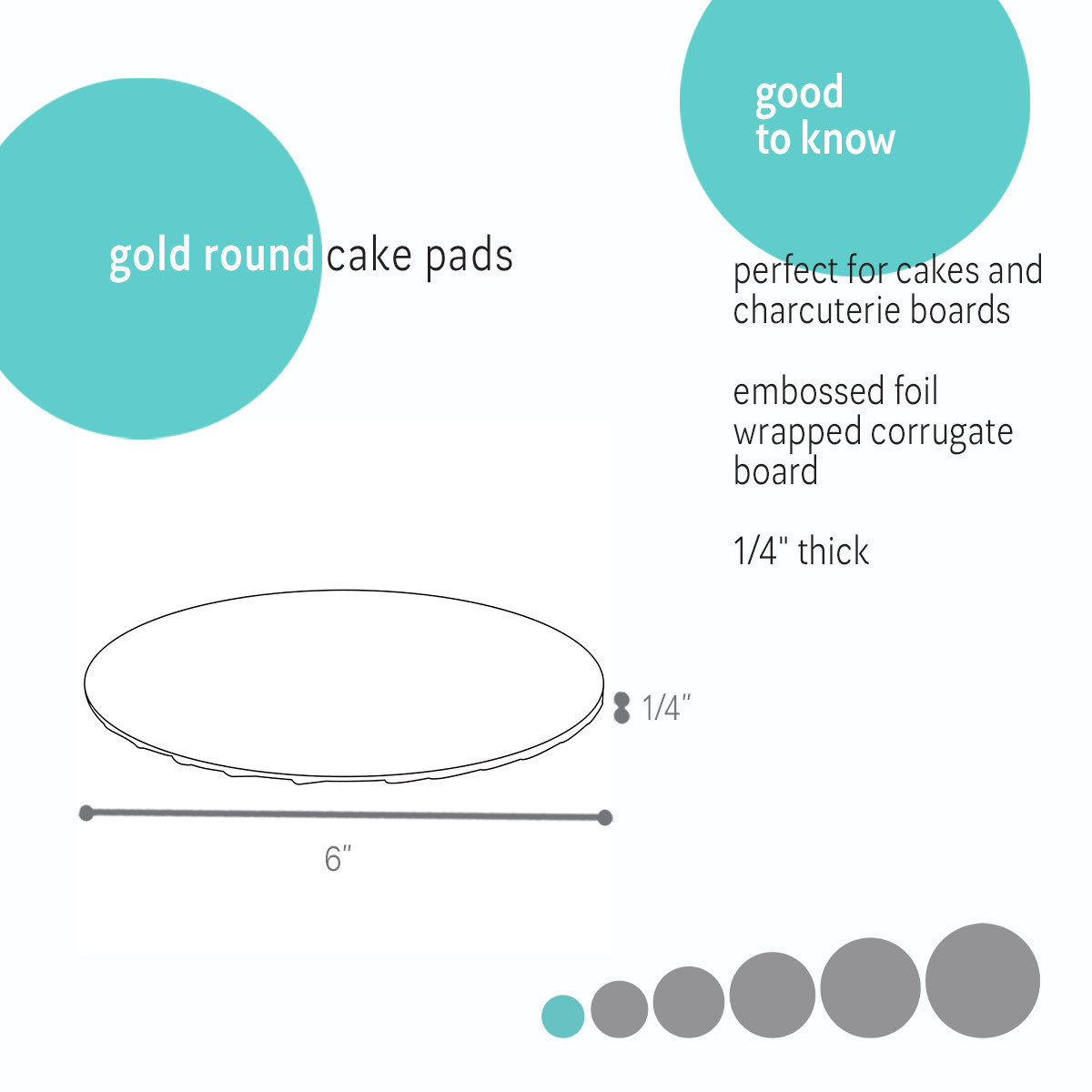 Image of Gold Round Metallic Cake Pads