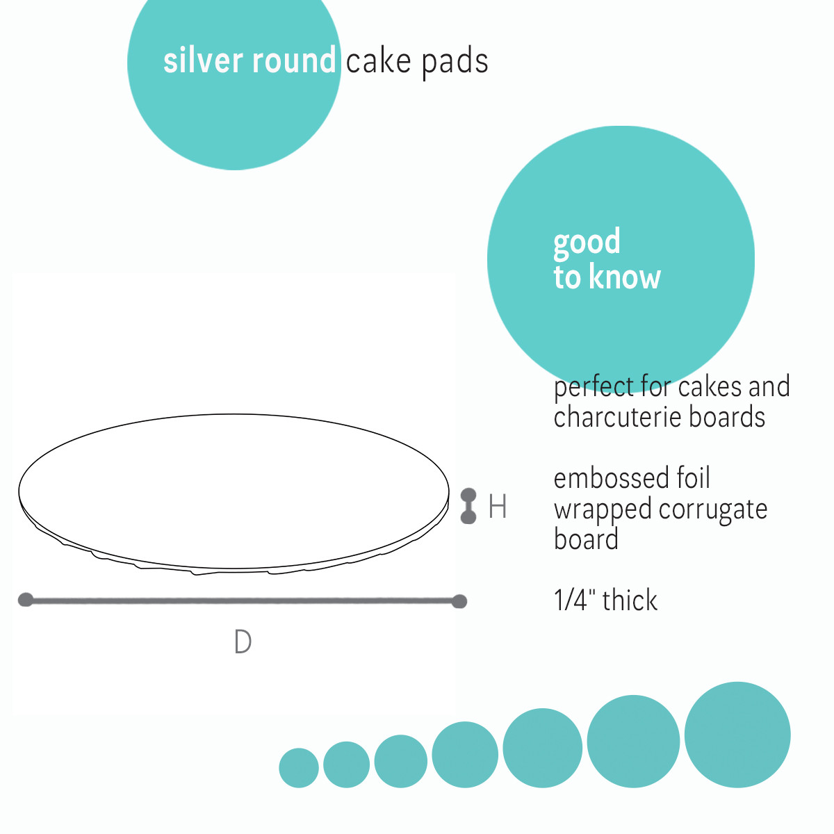 Image of Silver Round Metallic Cake Pads