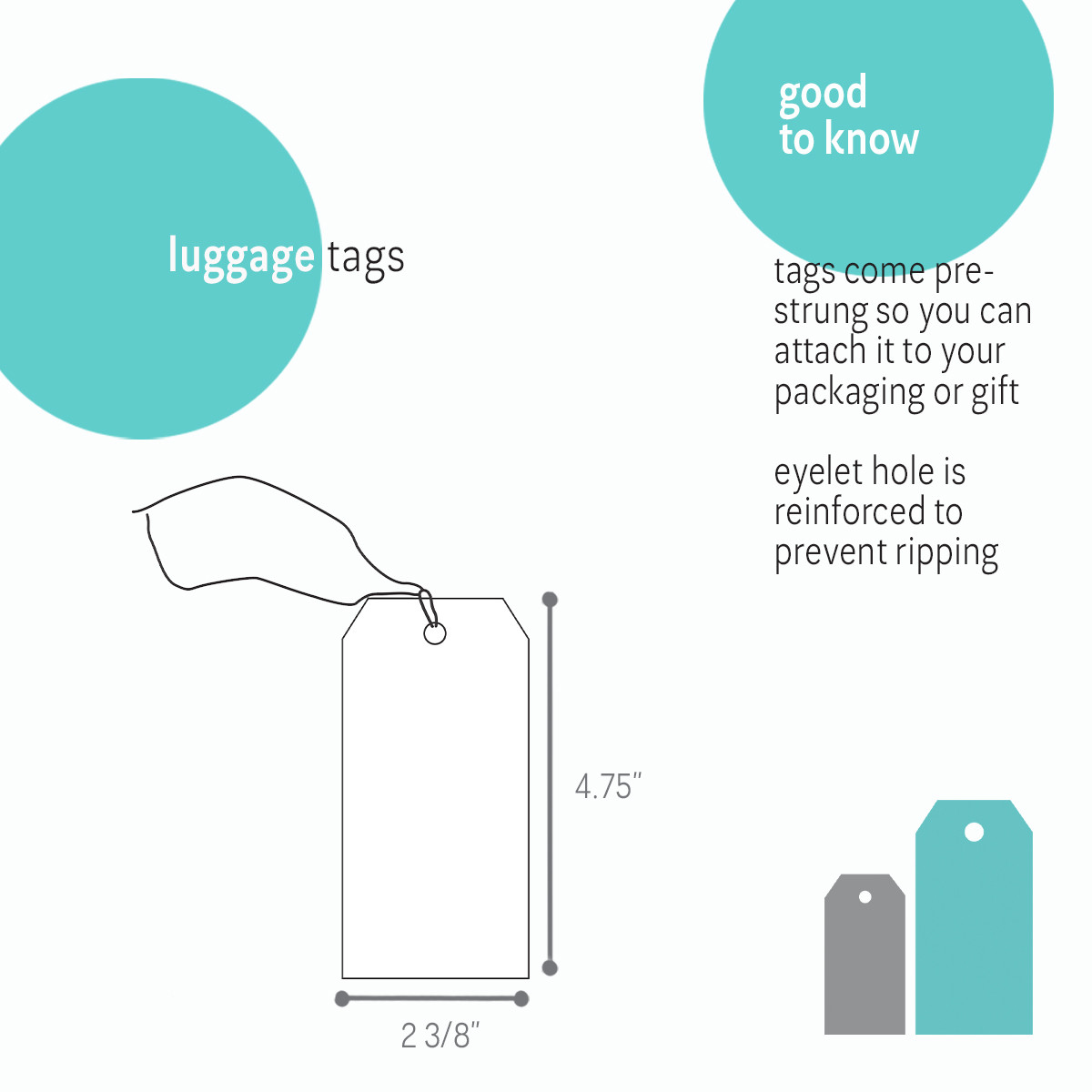 White - 2-3/8 x 4.75in.