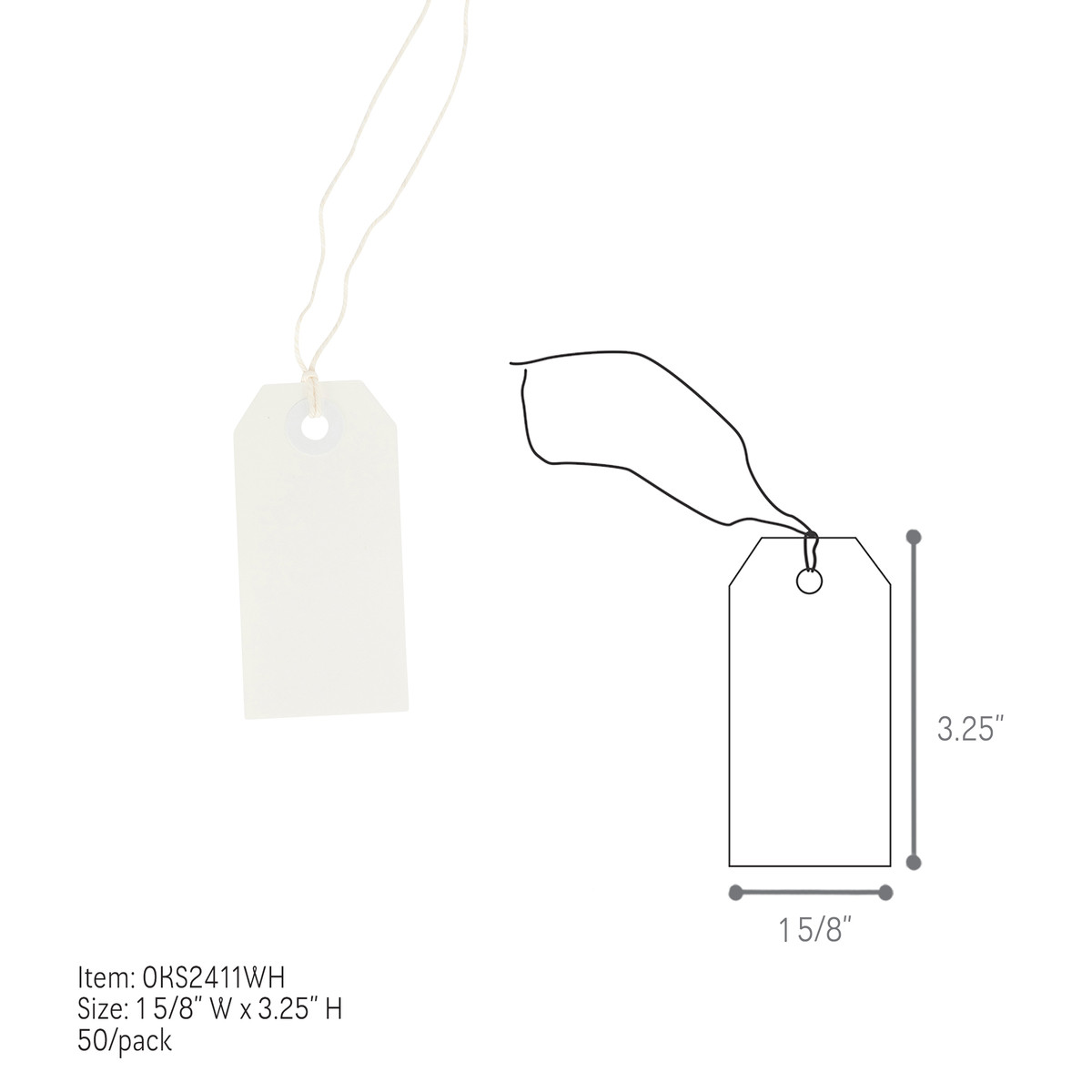 White - 1-5/8 x 3.25in.