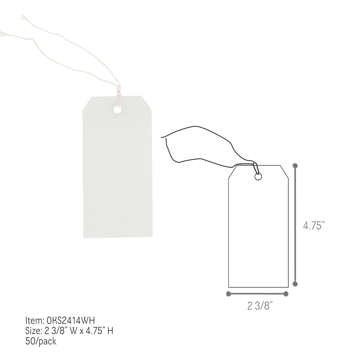 White - 2-3/8 x 4.75in.