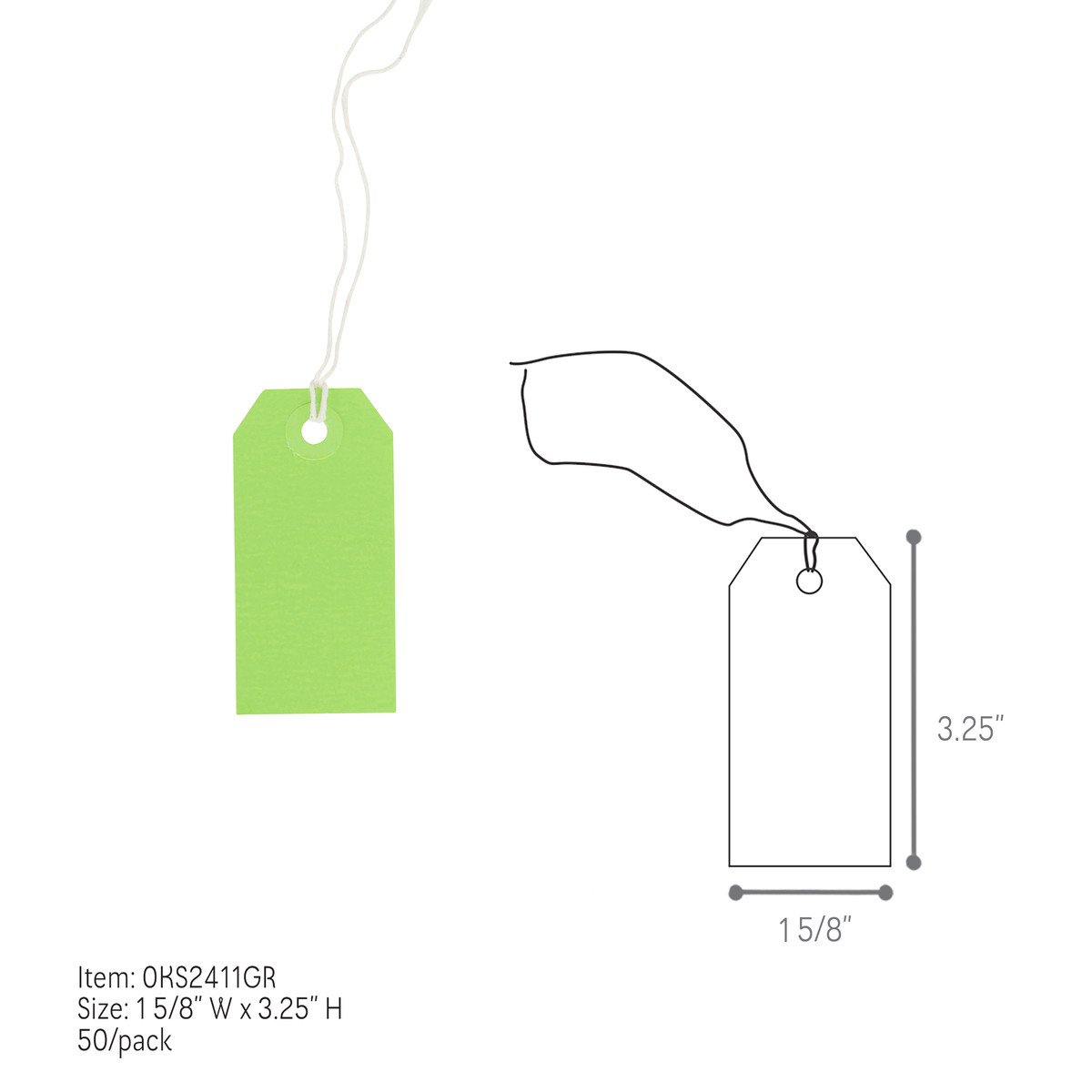 Green - 1-5/8 x 3.25in.