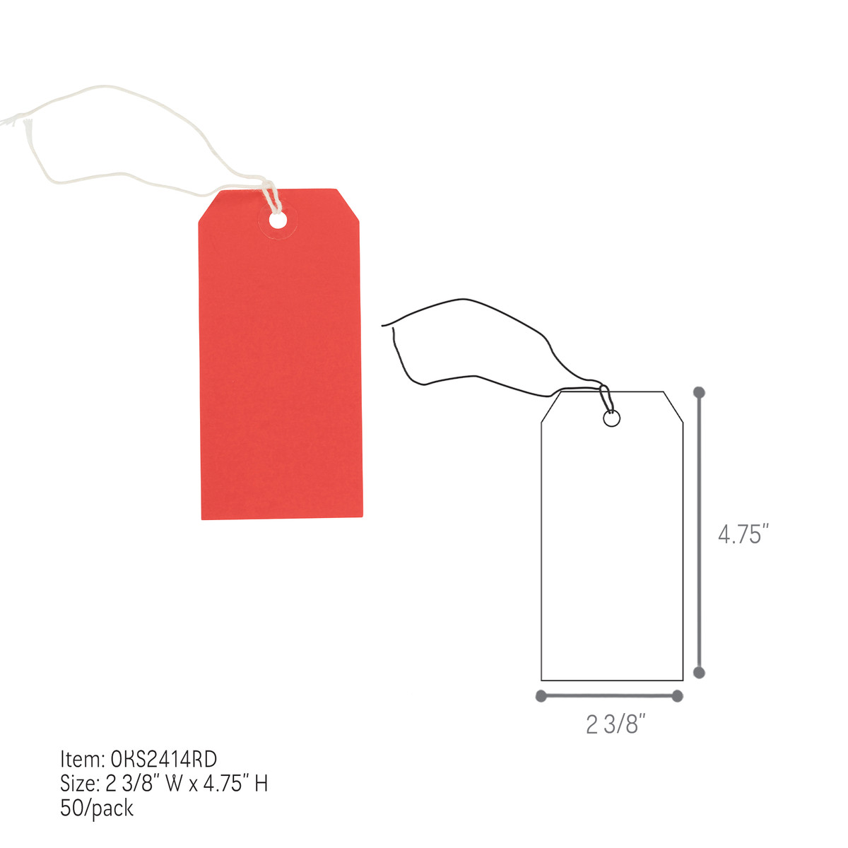 Red - 2-3/8 x 4.75in.