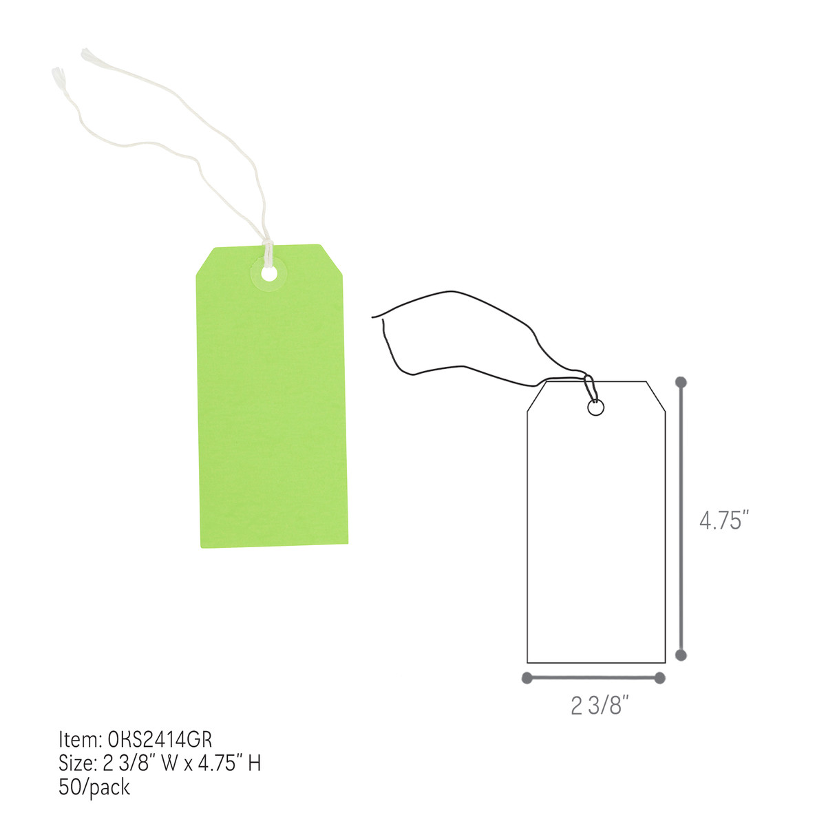 Green - 2-3/8 x 4.75in.