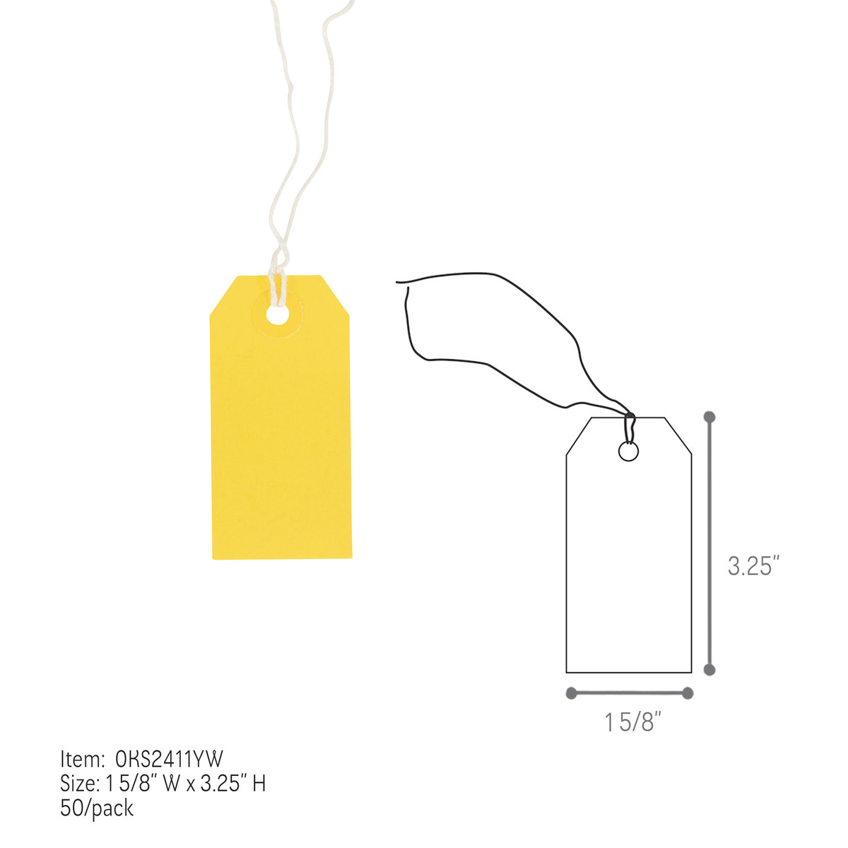 Yellow - 1-5/8 x 3.25in.