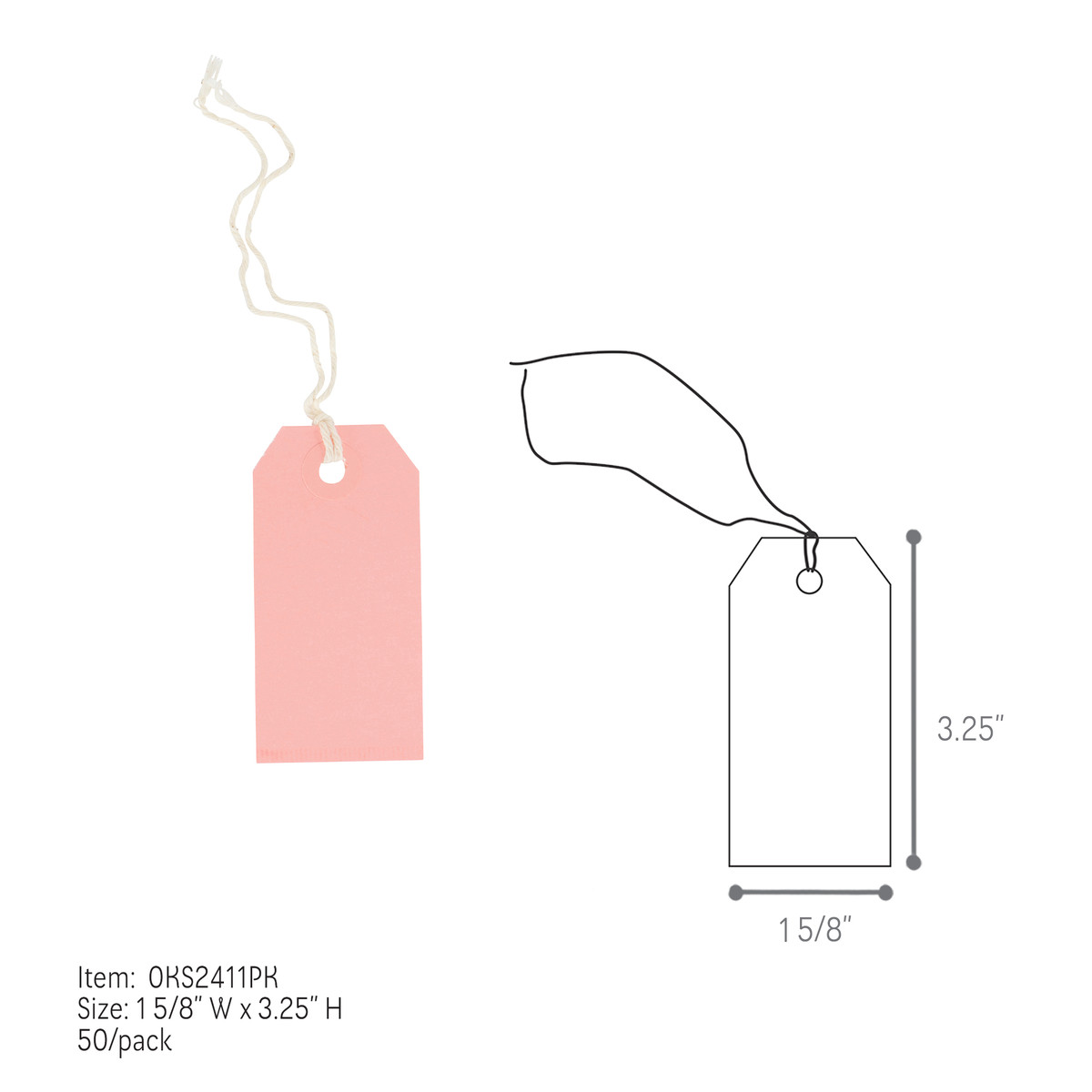 Pink - 1-5/8 x 3.25in.