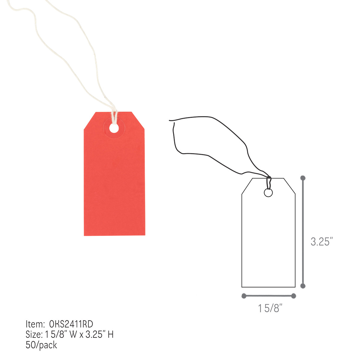 Red - 1-5/8 x 3.25in.