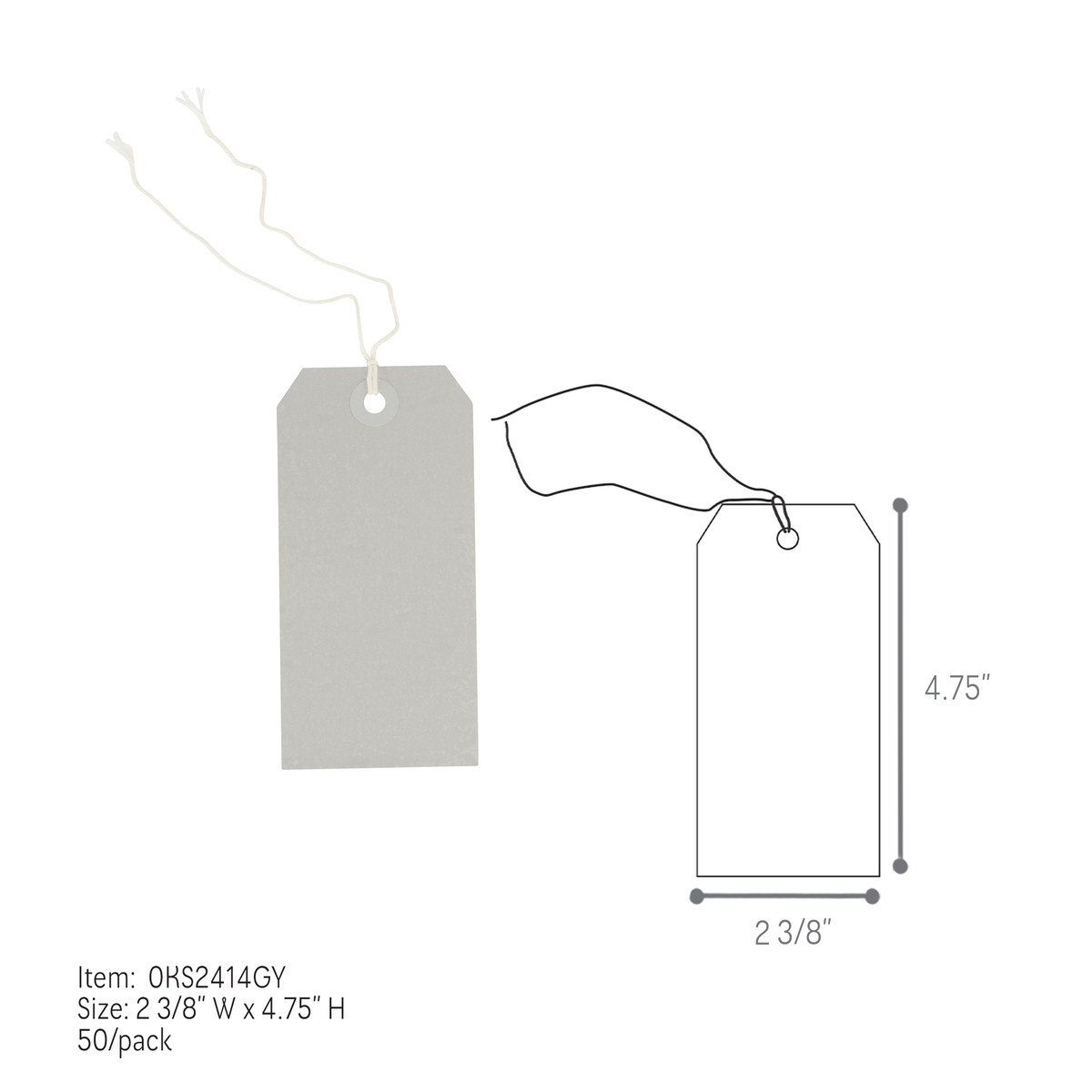 Grey - 2-3/8 x 4.75in.