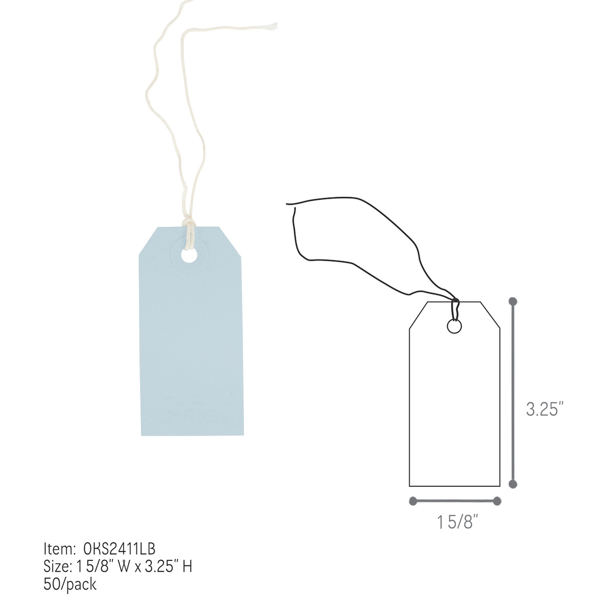 Light Blue - 1-5/8 x 3.25in.