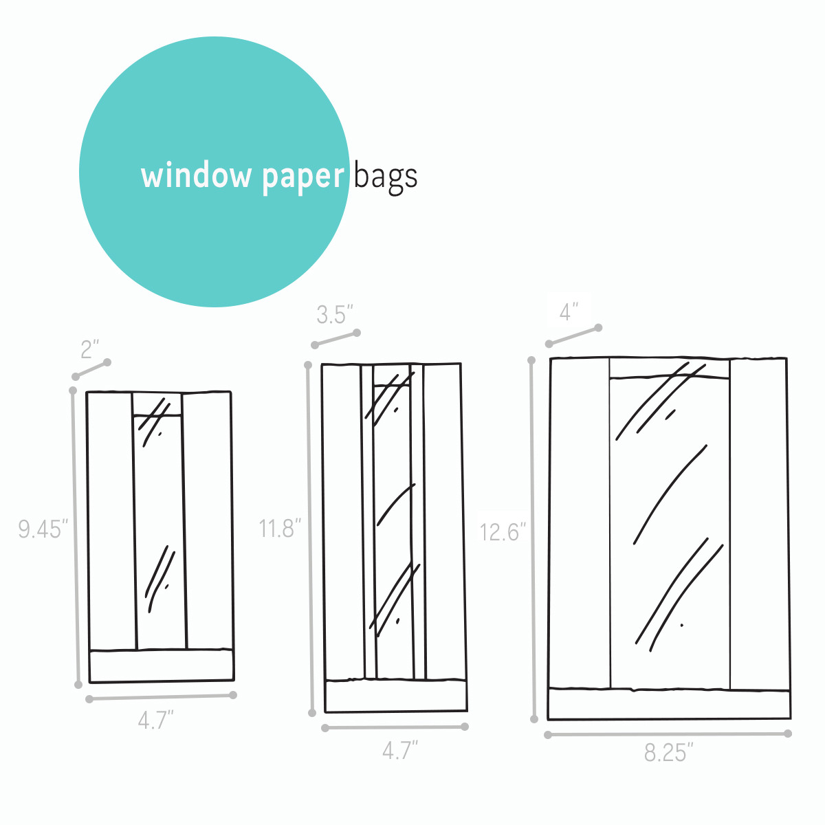 Image of White Window Paper Bags