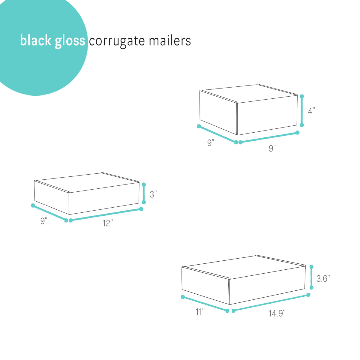 Image of Black Gloss Corrugate Mailers