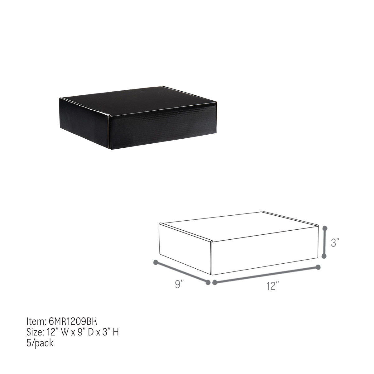 12 x 9 x 3in.
