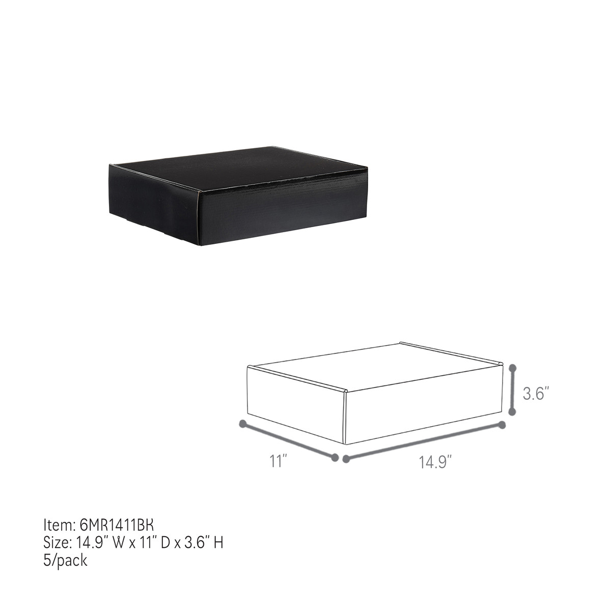 14.9 x 11 x 3.6in.