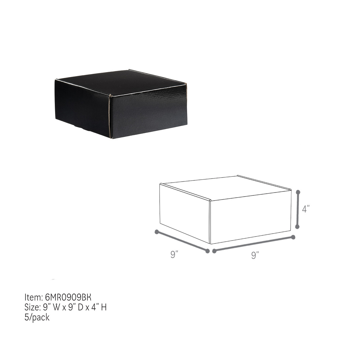 9 x 9 x 4in.