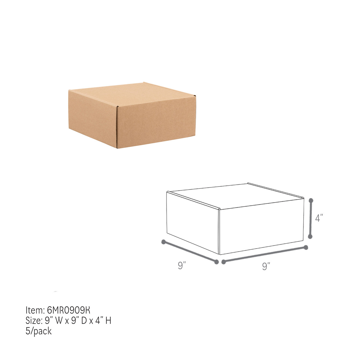 9 x 9 x 4in.