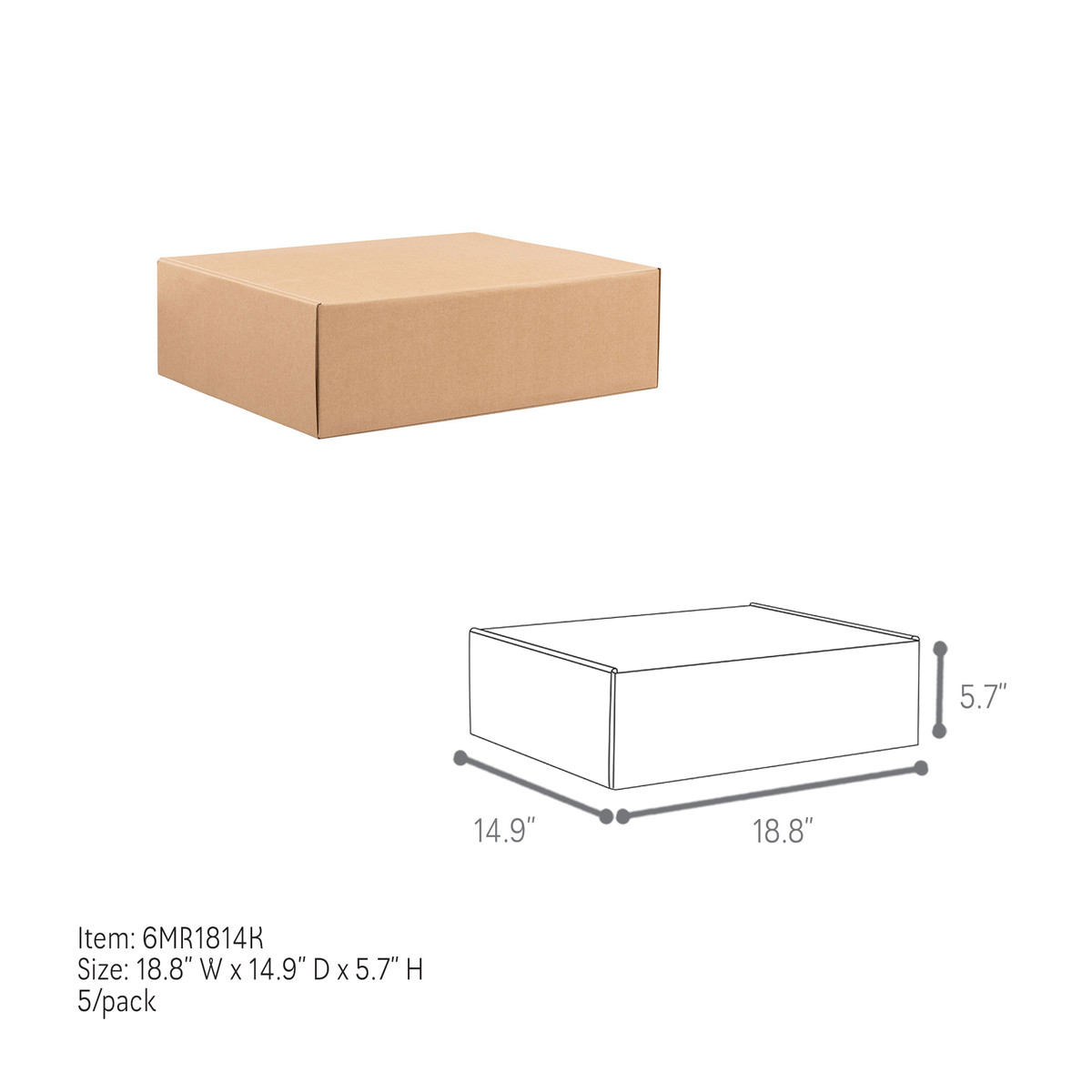 18.8 x 14.9 x 5.7in.