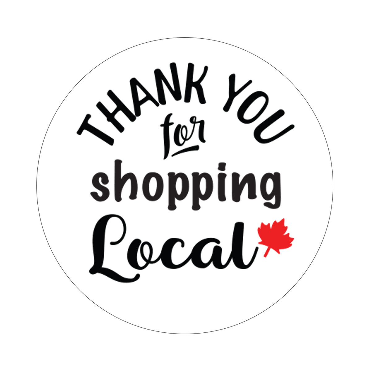 Thank You for Shopping Local - Maple Leaf - 1.5in.