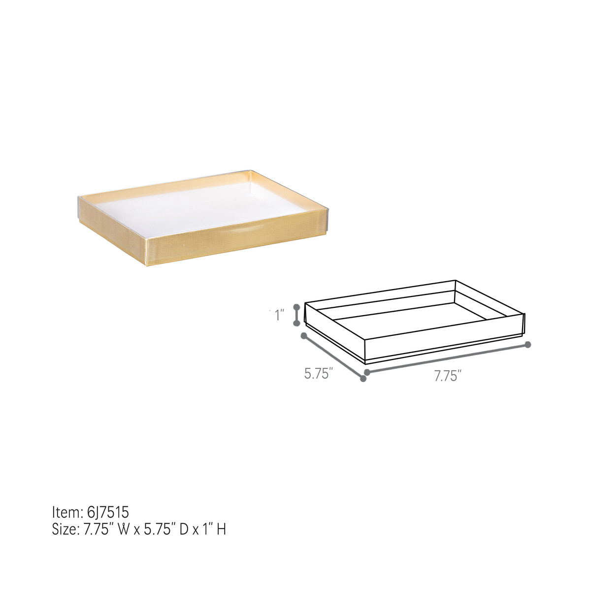 7 3/8 x 5 3/8 x 1in.