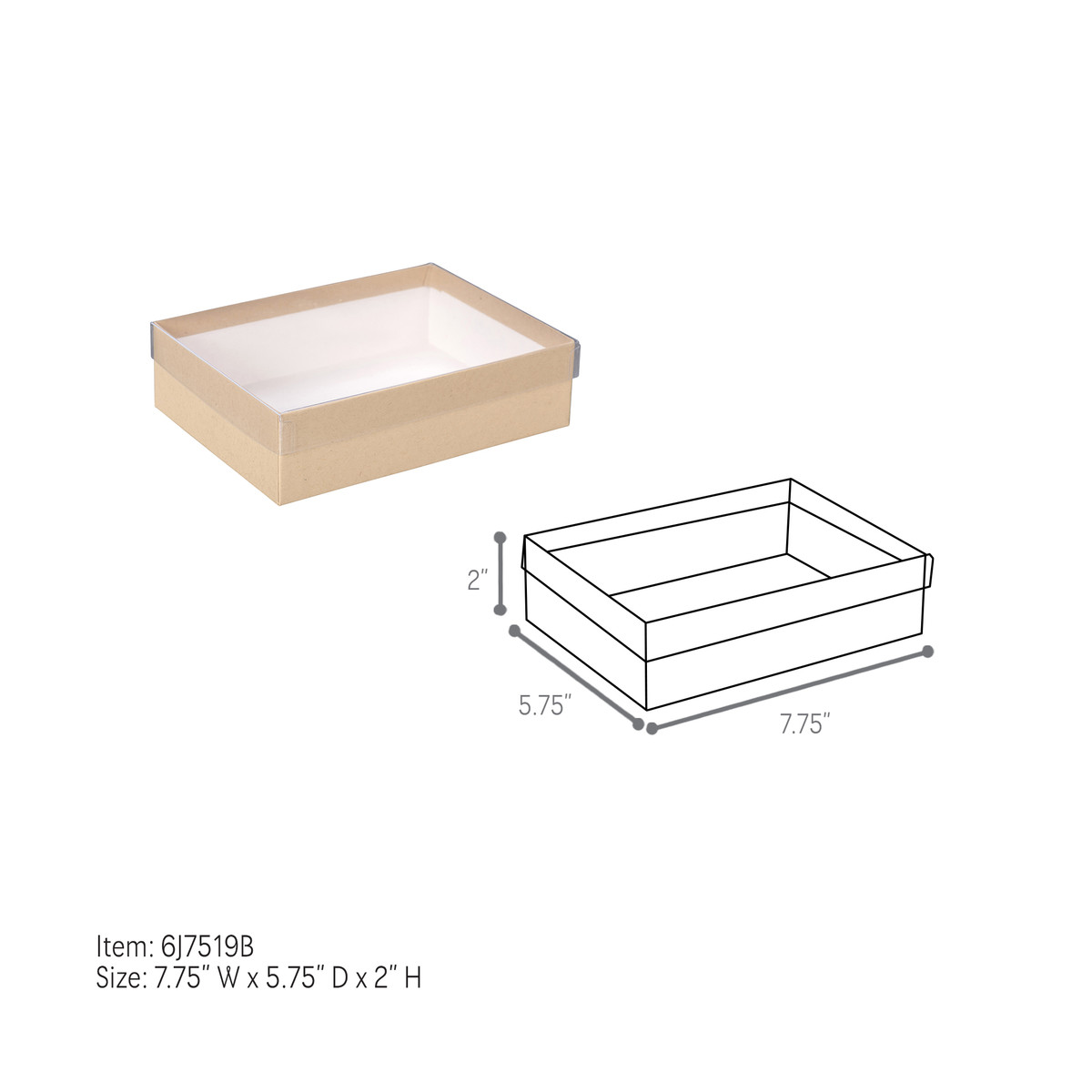 7.75 x 5.75 x 2in.