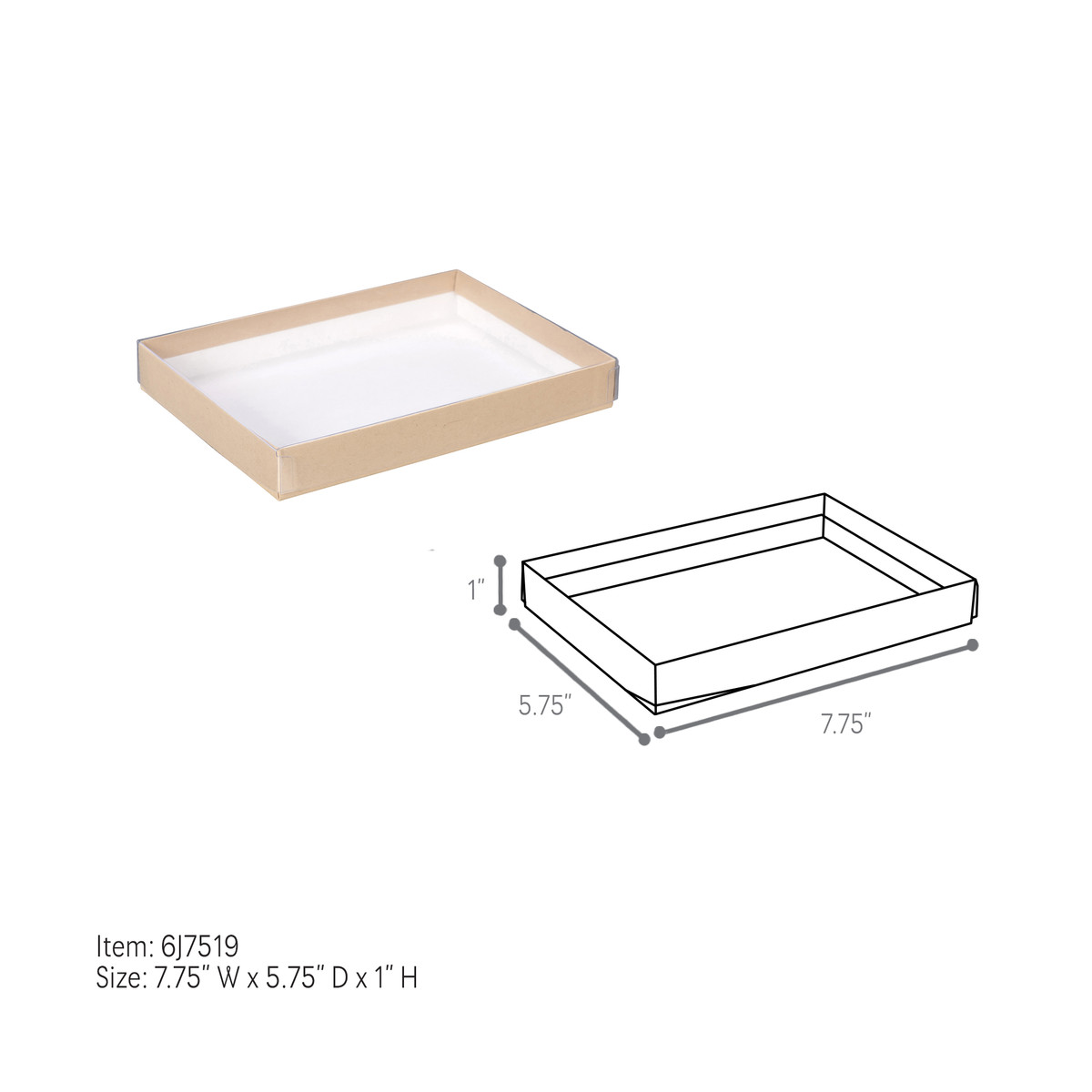7.75 x 5.75 x 1in.