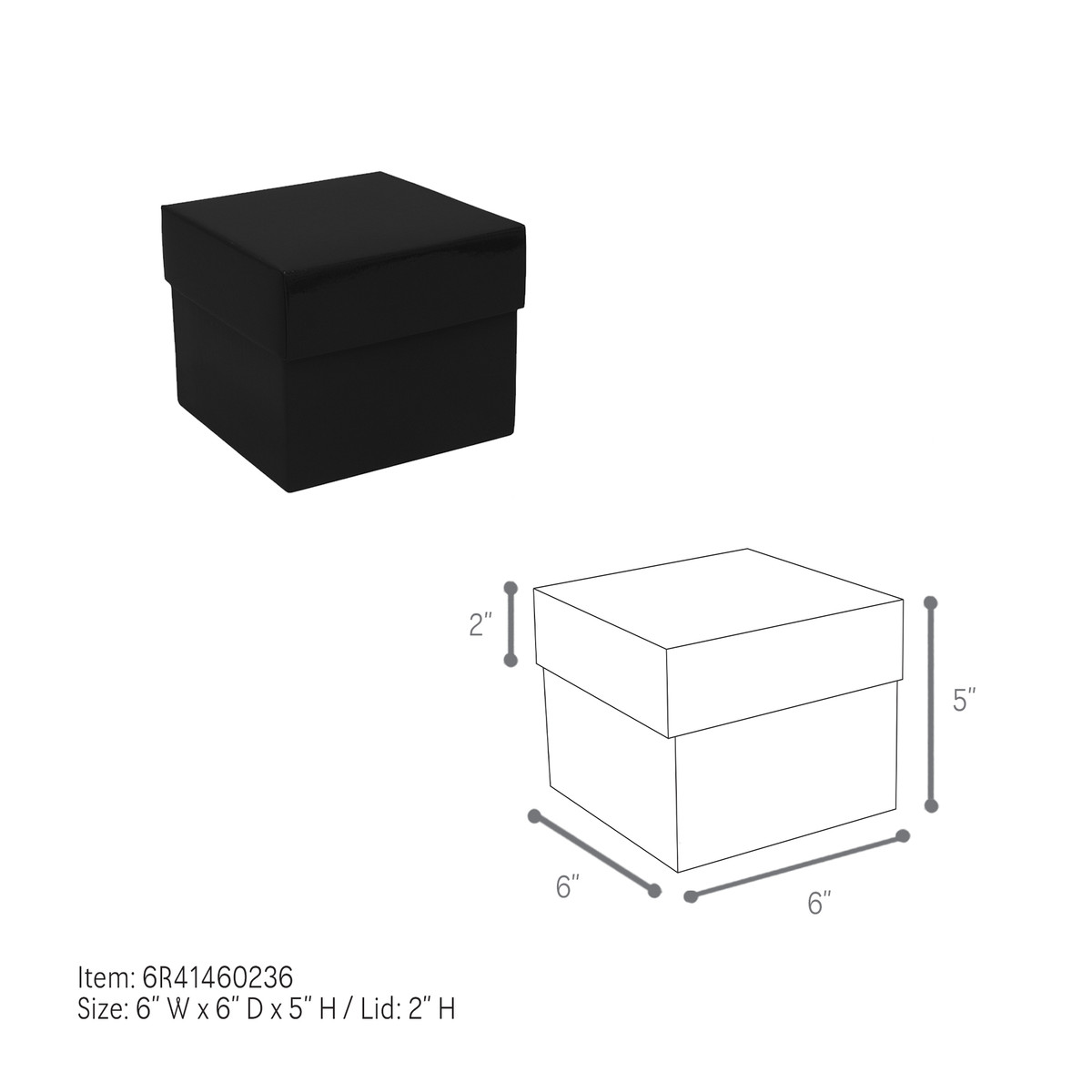 6 x 6 x 5in.