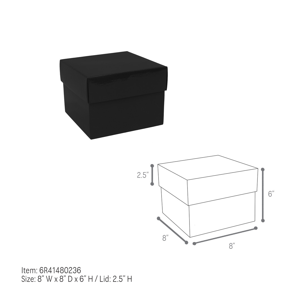 8 x 8 x 6in.