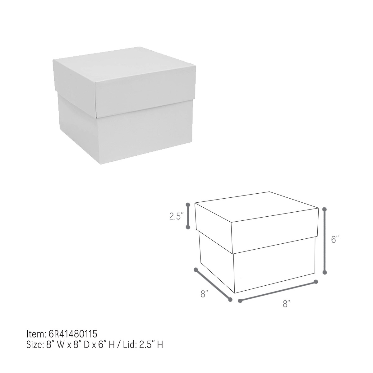 8 x 8 x 6in.