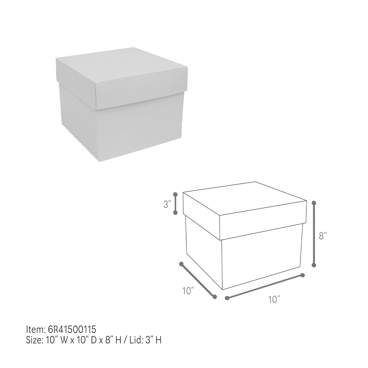 10 x 10 x 8in.