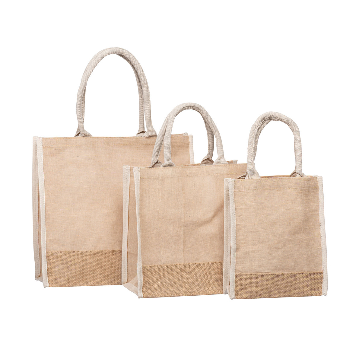 Image of Jute Totes with Natural Trim Image of Jute Totes with Natural Trim