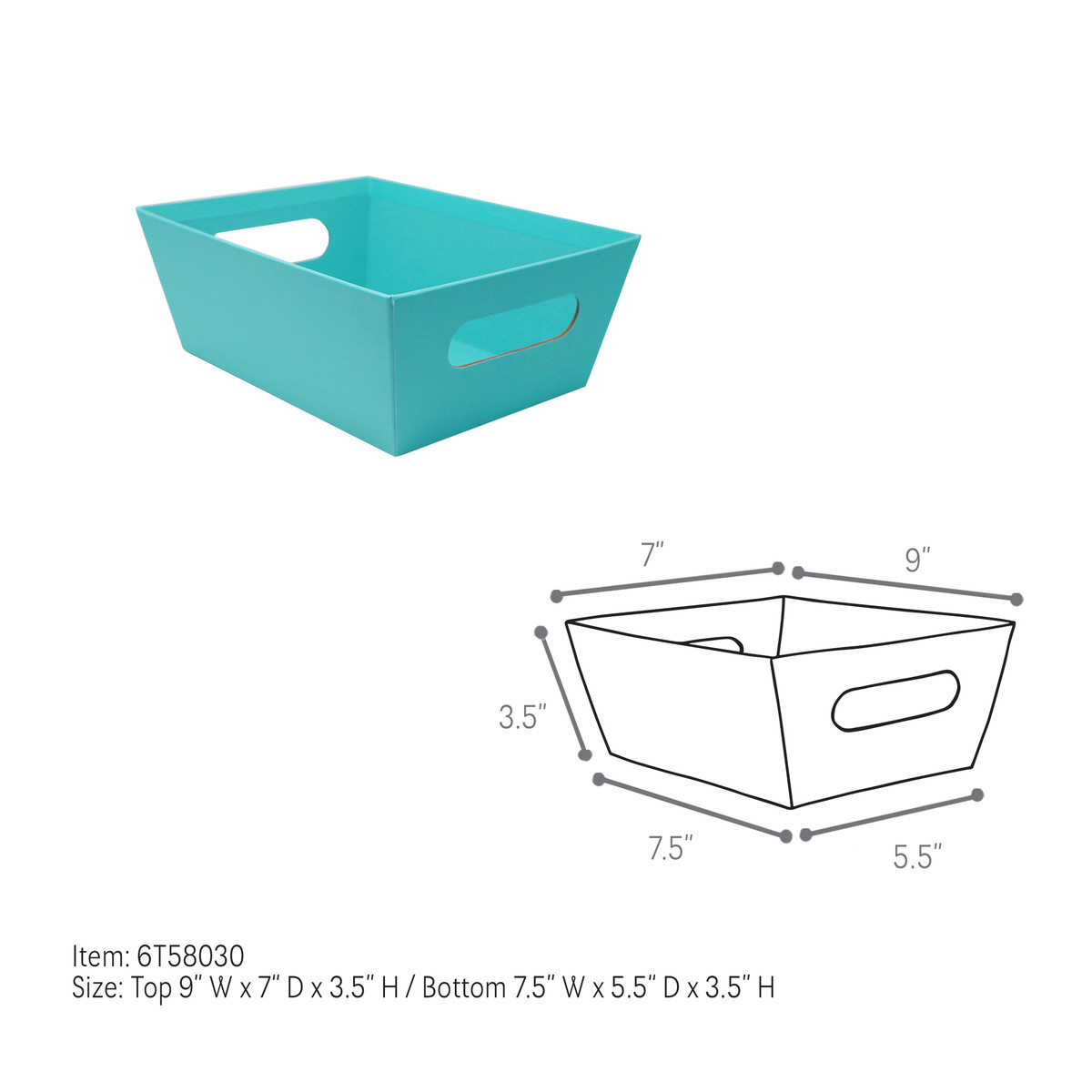 Small - 9 x 7 x 3.5in.