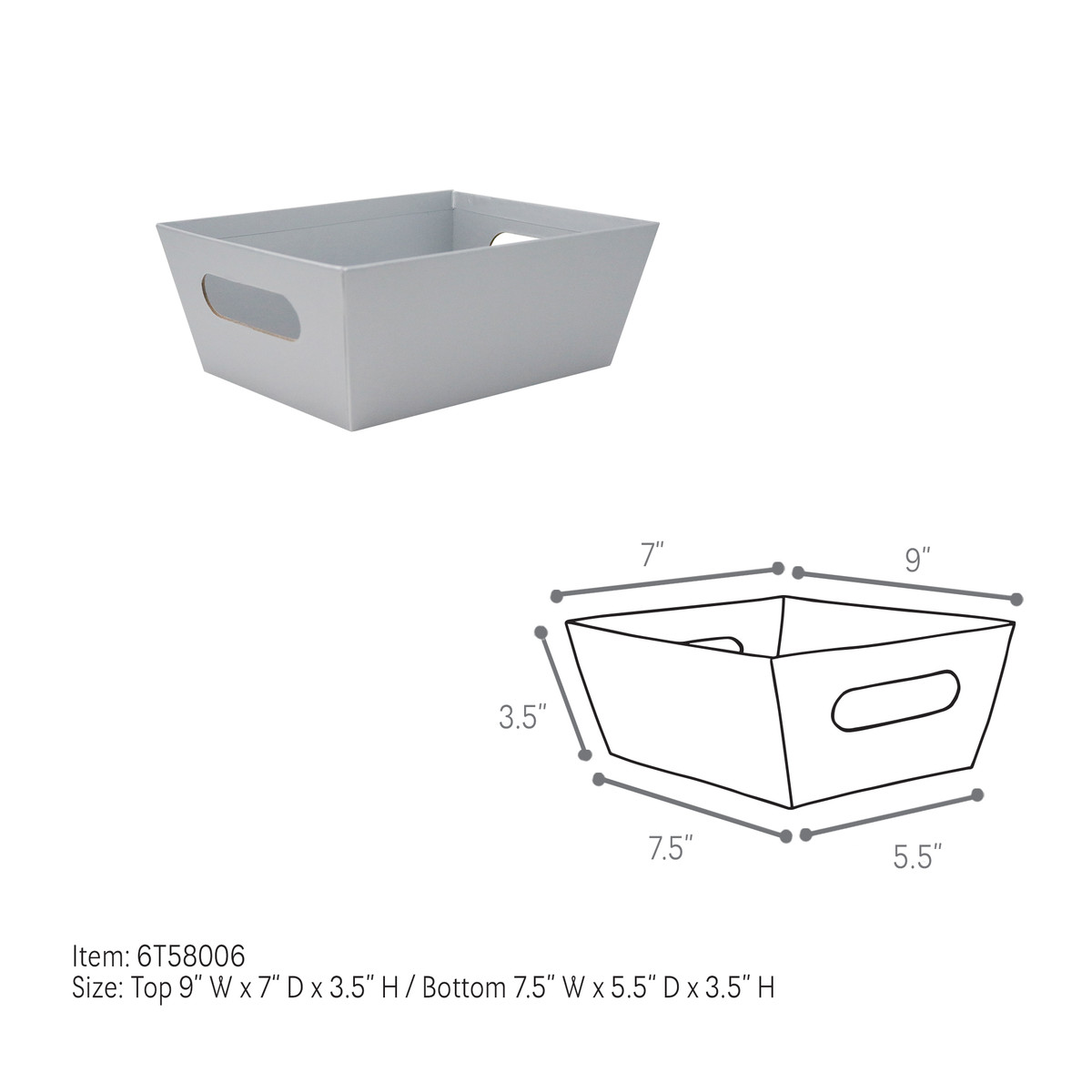 Small - 9 x 7 x 3.5in.