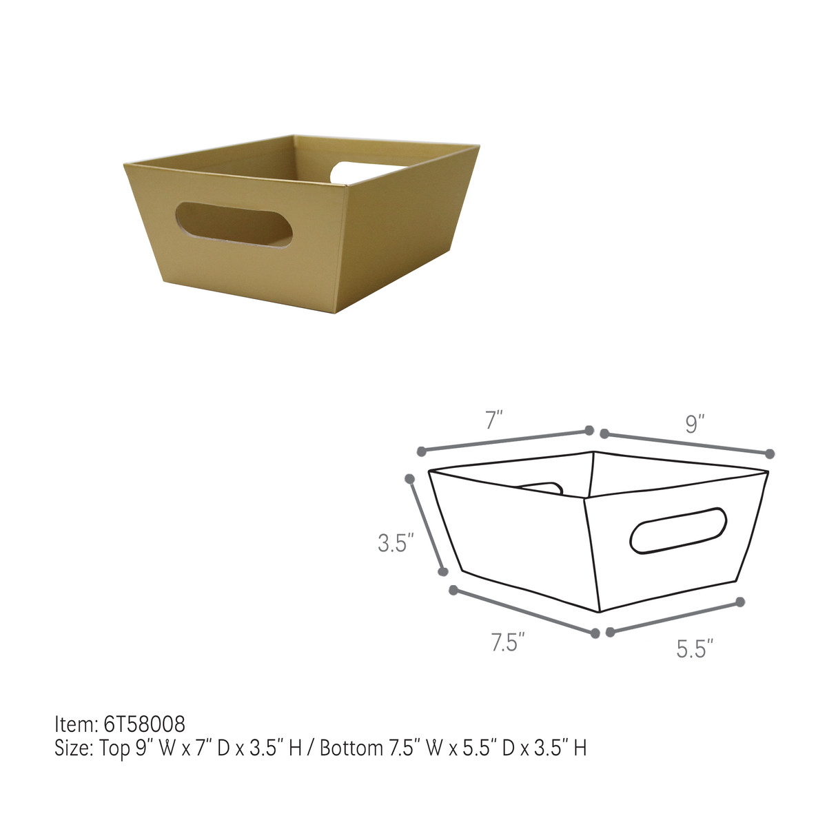 Small - 9 x 7 x 3.5in.