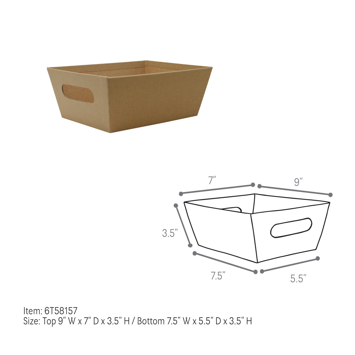 Small - 9 x 7 x 3.5in.