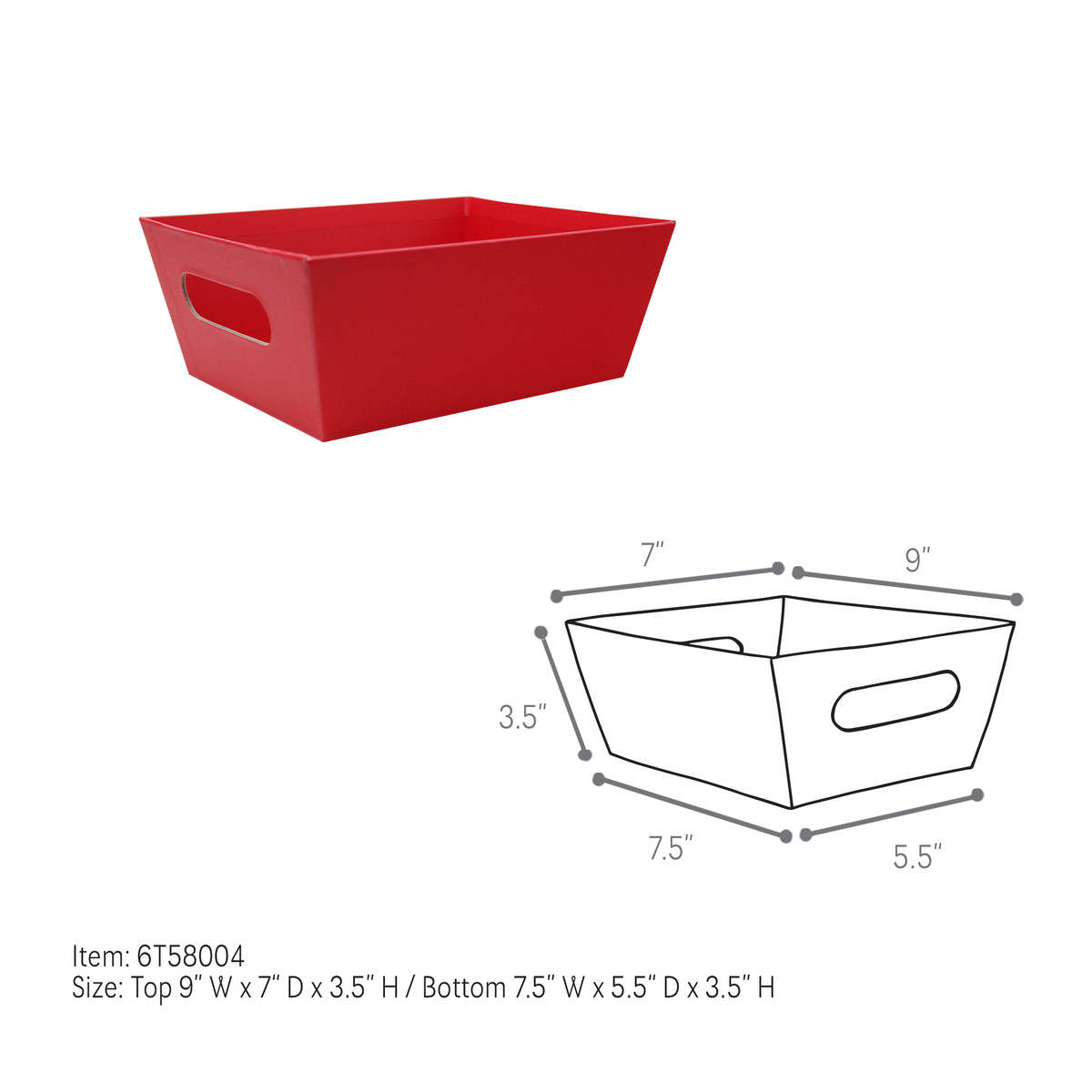 Small - 9 x 7 x 3.5in.
