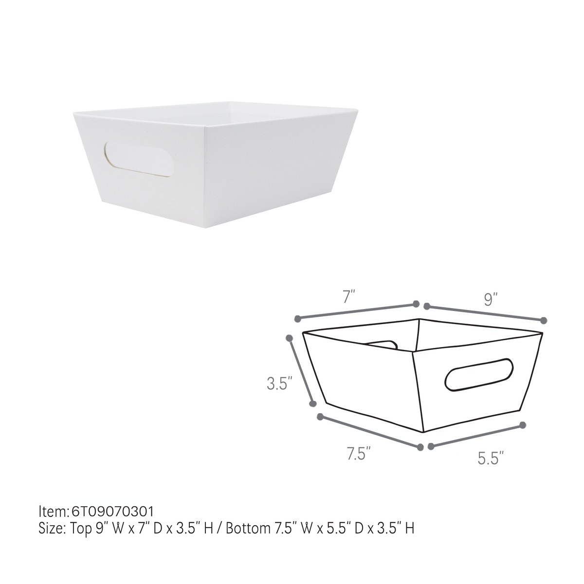 Small - 9 x 7 x 3.5in.