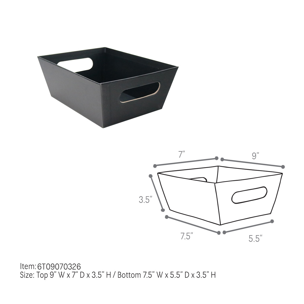 Small - 9 x 7 x 3.5in.
